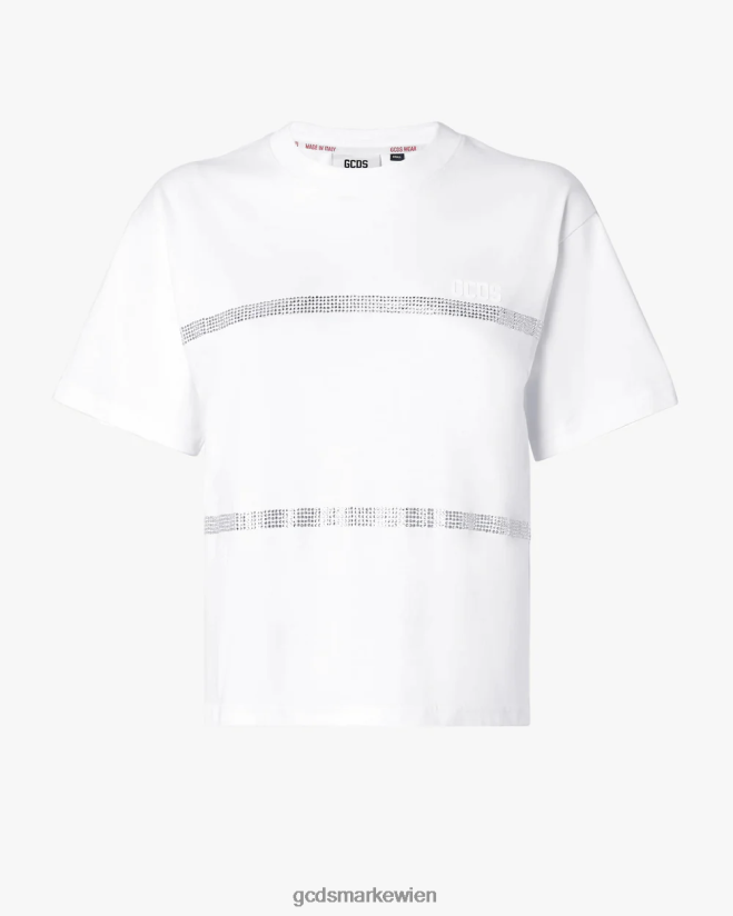 Bling-T-Shirt GCDS Frauen Kleidung Weiß V0XTXR355