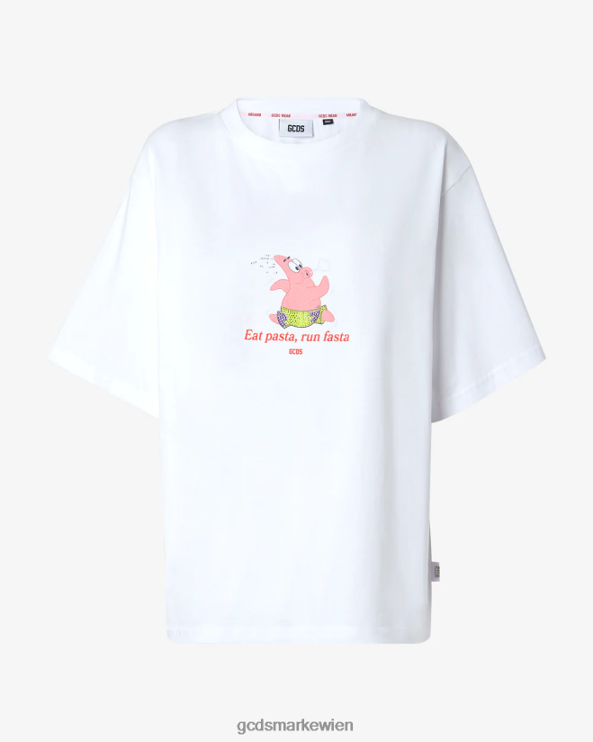 Spongebob Patrick isst Pasta-T-Shirt GCDS Frauen Kleidung Weiß V0XTXR359