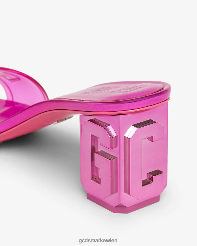 Niedrige Sandalen mit transparentem Logo GCDS Frauen Schuhwerk Fuchsie V0XTXR512