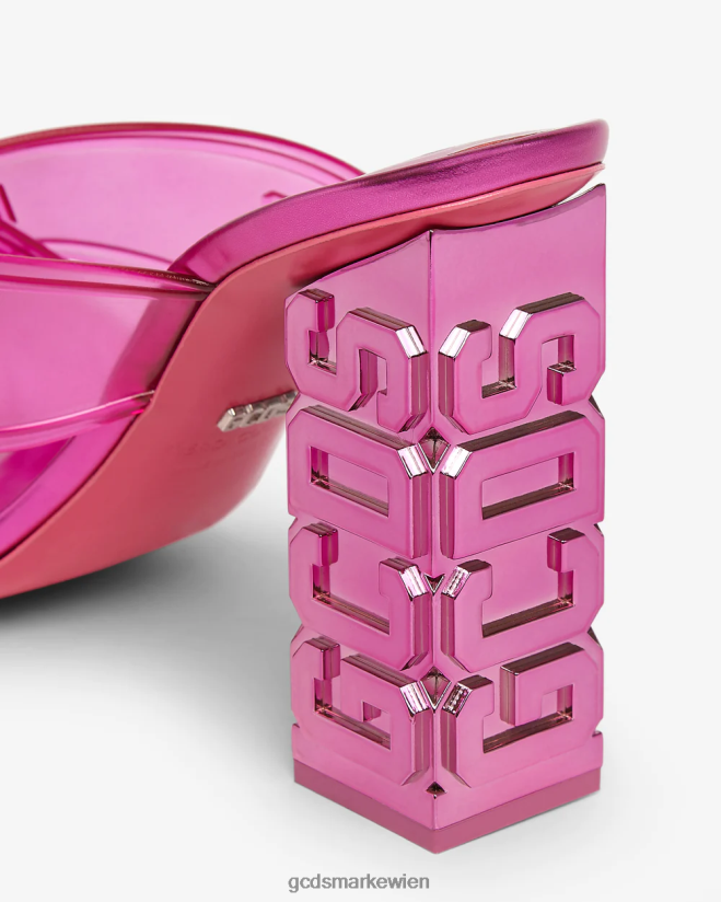 Transparente, überkreuzte, hohe Sandale GCDS Frauen Schuhwerk Fuchsie V0XTXR511