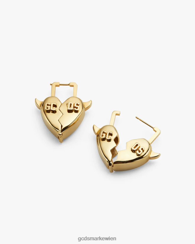 herzzerreißende Ohrringe GCDS Frauen Zubehörteil Gold V0XTXR550