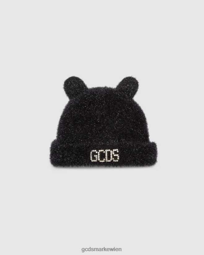 Beanie mit Teddyohren GCDS Frauen Zubehörteil Schwarz V0XTXR544