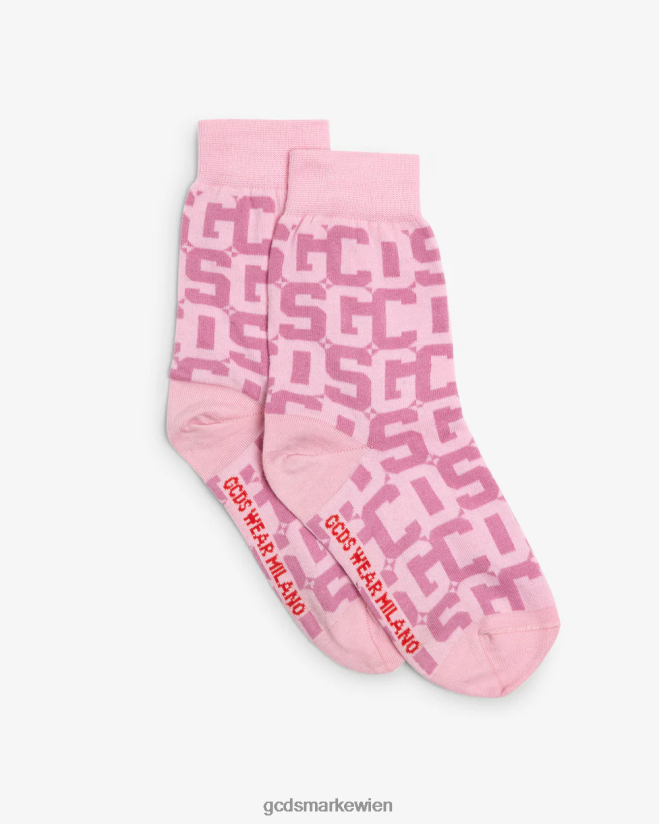 Monogramm-Jacquard-Socken GCDS Frauen Zubehörteil Rosa V0XTXR546