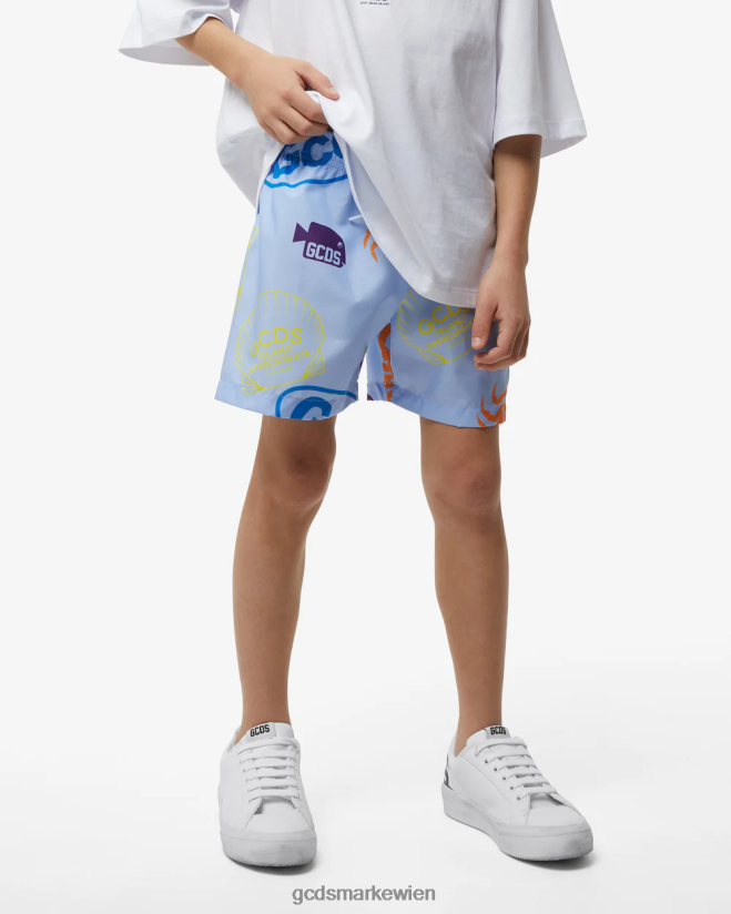 Junior-Shell-Badeshorts GCDS Kinder Kleidung Blau V0XTXR763
