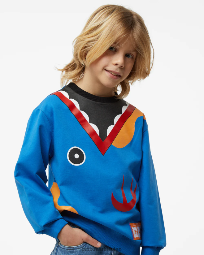 Junior-Haifisch-Rundhalsausschnitt GCDS Kinder Kleidung Blau V0XTXR702