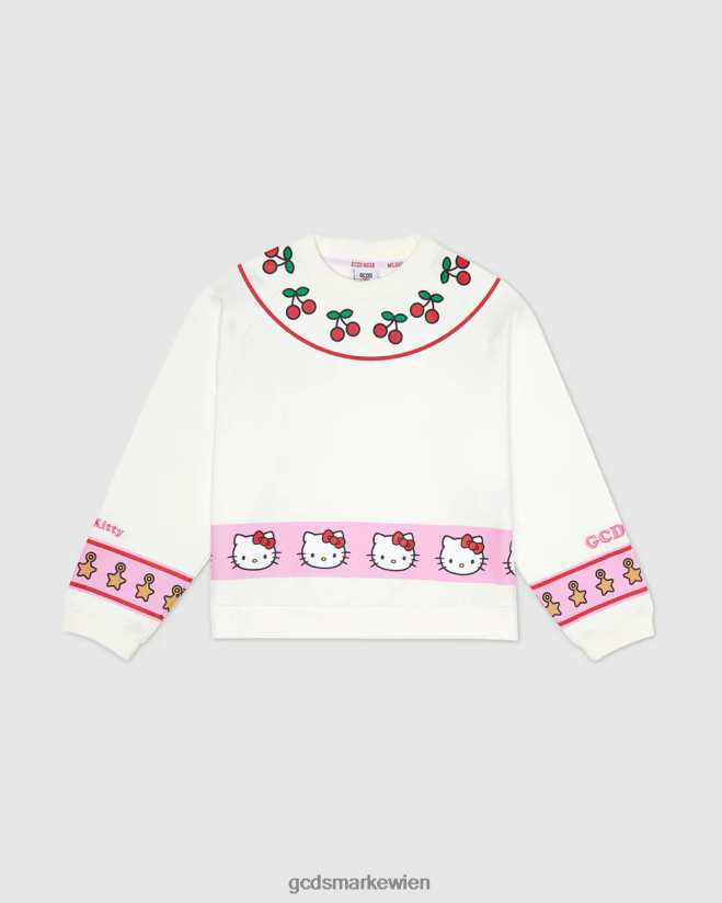 Junior-Hello-Kitty-Rundhalsausschnitt GCDS Kinder Kleidung cremefarben V0XTXR784