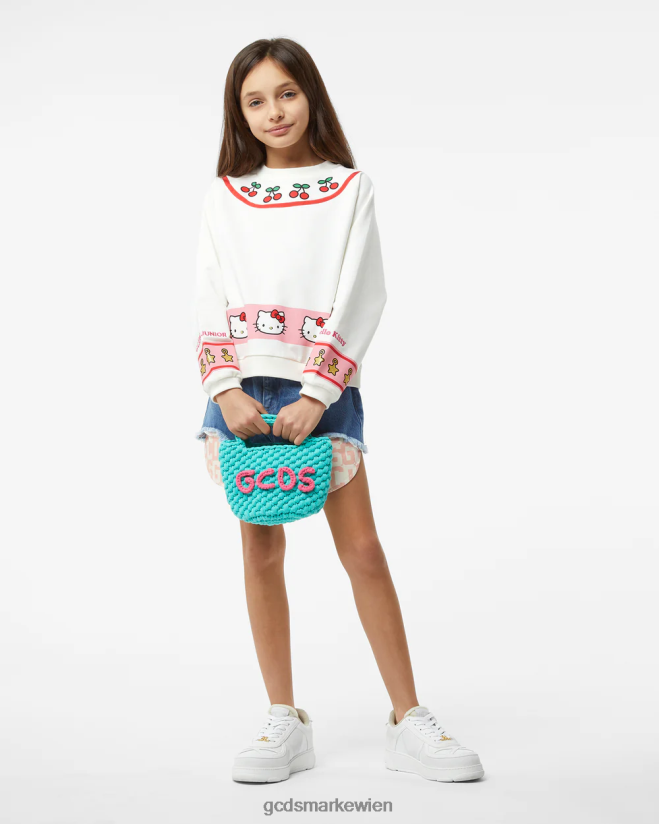 Junior-Hello-Kitty-Rundhalsausschnitt GCDS Kinder Kleidung cremefarben V0XTXR787