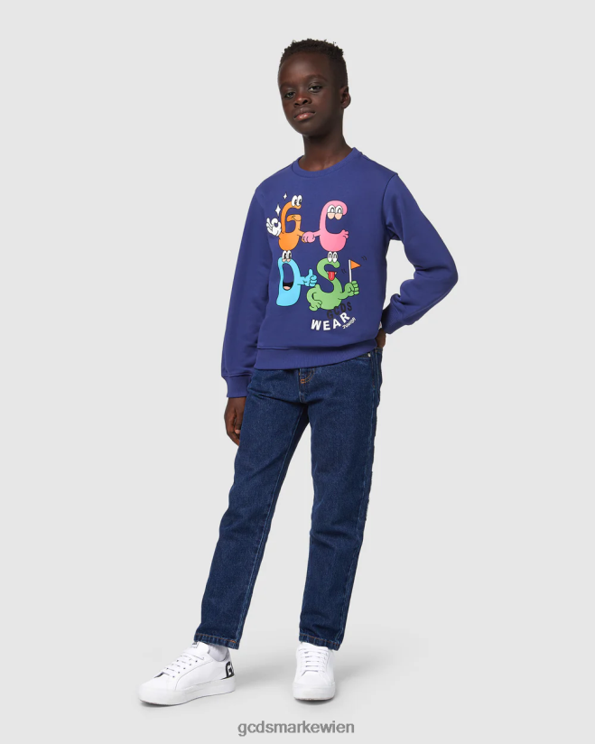 Junior-Monster mit Rundhalsausschnitt GCDS Kinder Kleidung Blau V0XTXR667