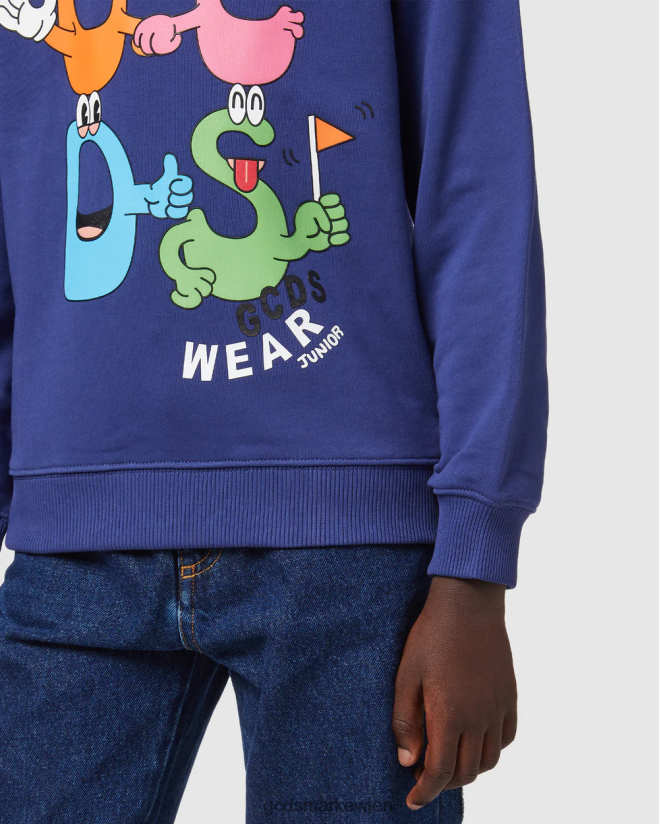 Junior-Monster mit Rundhalsausschnitt GCDS Kinder Kleidung Blau V0XTXR667