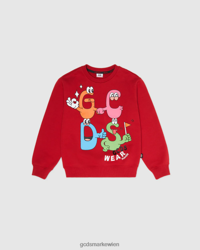 Junior-Monster mit Rundhalsausschnitt GCDS Kinder Kleidung Rot V0XTXR666