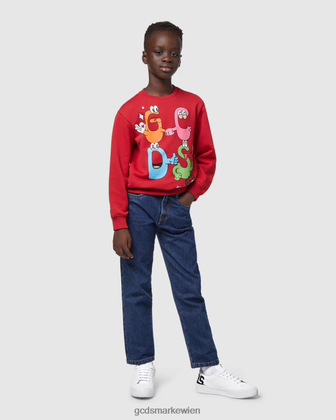 Junior-Monster mit Rundhalsausschnitt GCDS Kinder Kleidung Rot V0XTXR666