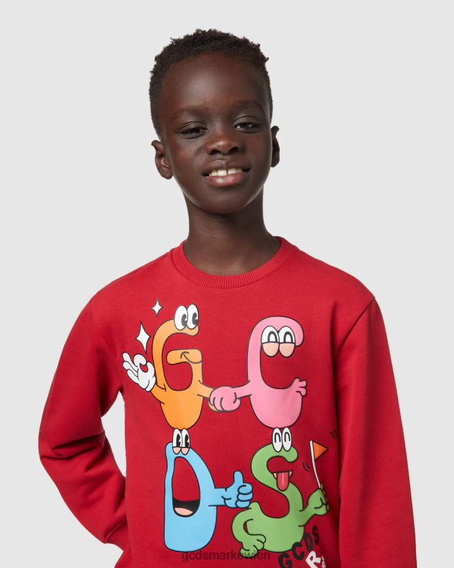 Junior-Monster mit Rundhalsausschnitt GCDS Kinder Kleidung Rot V0XTXR666