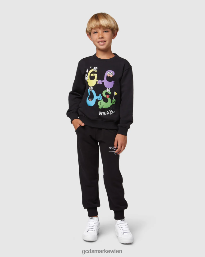 Junior-Monster mit Rundhalsausschnitt GCDS Kinder Kleidung Schwarz V0XTXR668