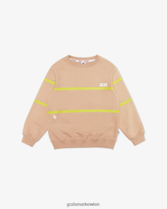 Junior-Rundhalsausschnitt mit niedrigem Logoband GCDS Kinder Kleidung Beige V0XTXR697