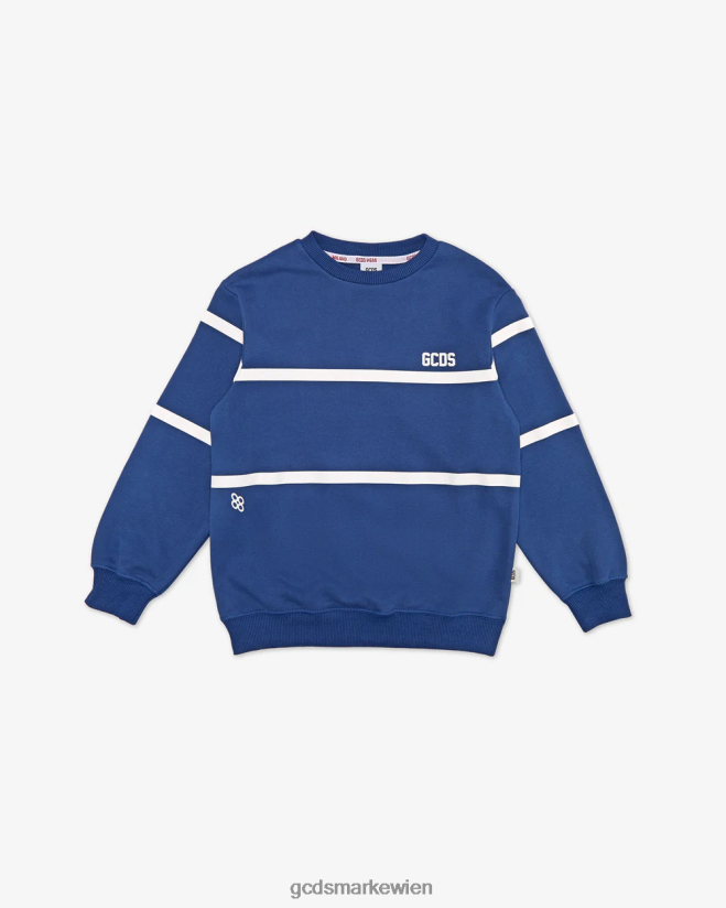 Junior-Rundhalsausschnitt mit niedrigem Logoband GCDS Kinder Kleidung Blau V0XTXR696