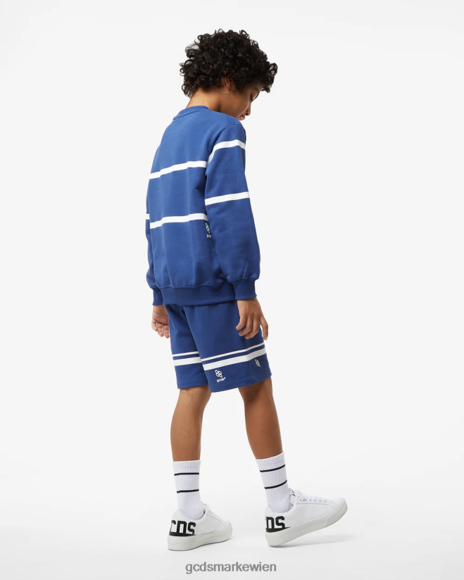 Junior-Rundhalsausschnitt mit niedrigem Logoband GCDS Kinder Kleidung Blau V0XTXR696