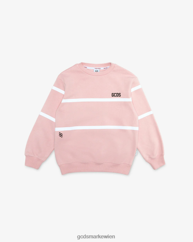 Junior-Rundhalsausschnitt mit niedrigem Logoband GCDS Kinder Kleidung Rosa V0XTXR785