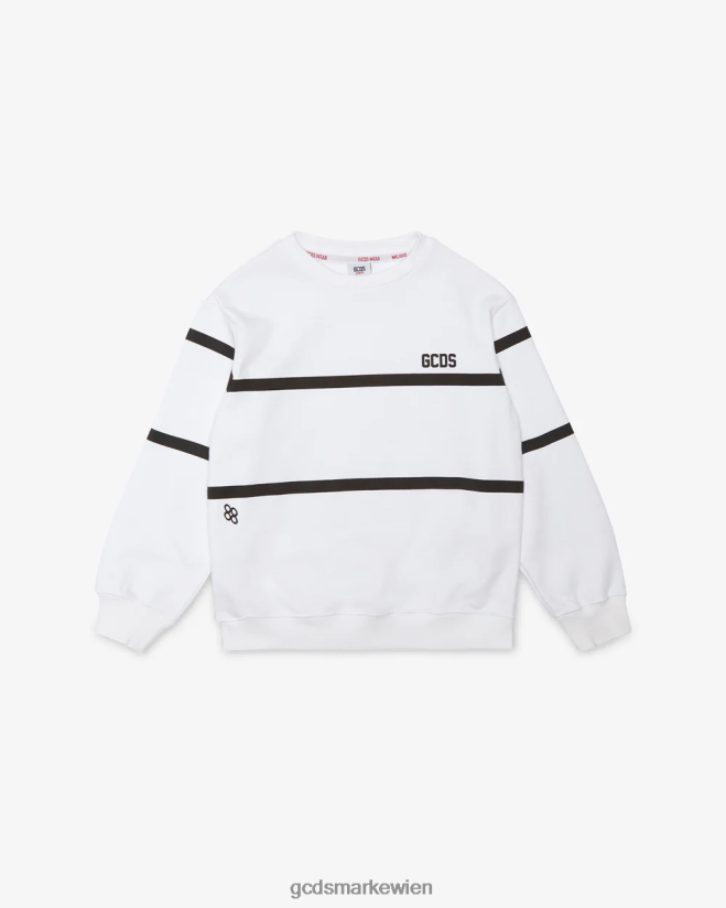 Junior-Rundhalsausschnitt mit niedrigem Logoband GCDS Kinder Kleidung Weiß V0XTXR698