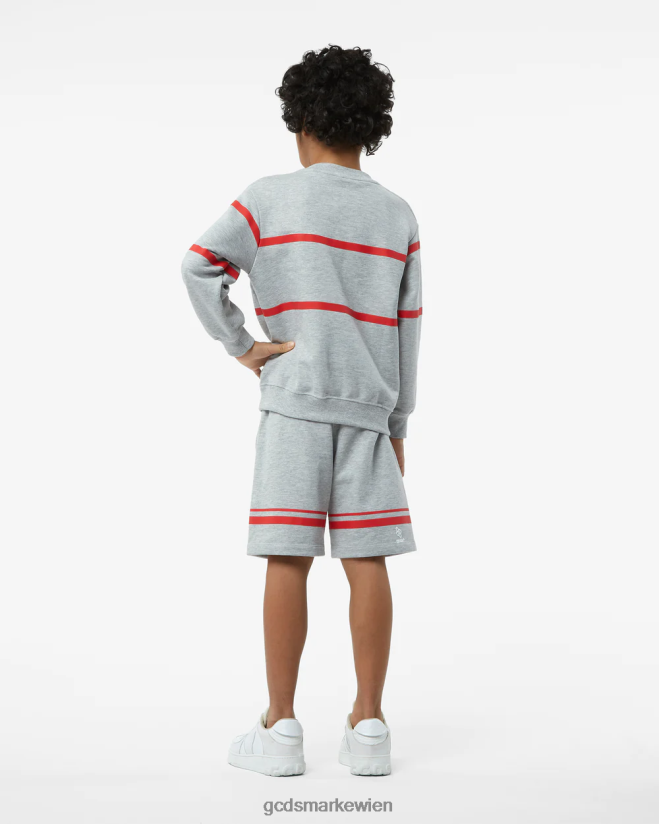 Junior-Rundhalsausschnitt mit niedrigem Logoband GCDS Kinder Kleidung grau V0XTXR693