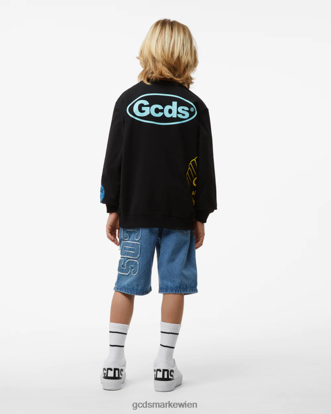 Junior-Shell-Rundhalsausschnitt GCDS Kinder Kleidung Schwarz V0XTXR700