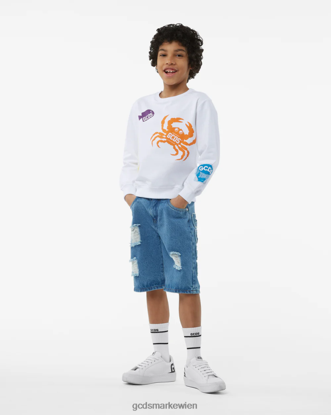 Junior-Shell-Rundhalsausschnitt GCDS Kinder Kleidung Weiß V0XTXR701