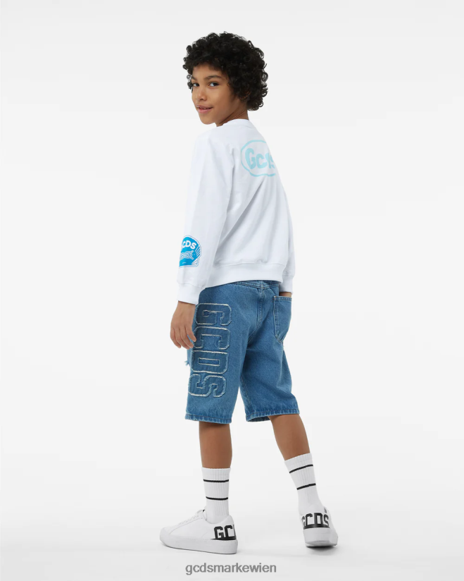 Junior-Shell-Rundhalsausschnitt GCDS Kinder Kleidung Weiß V0XTXR701