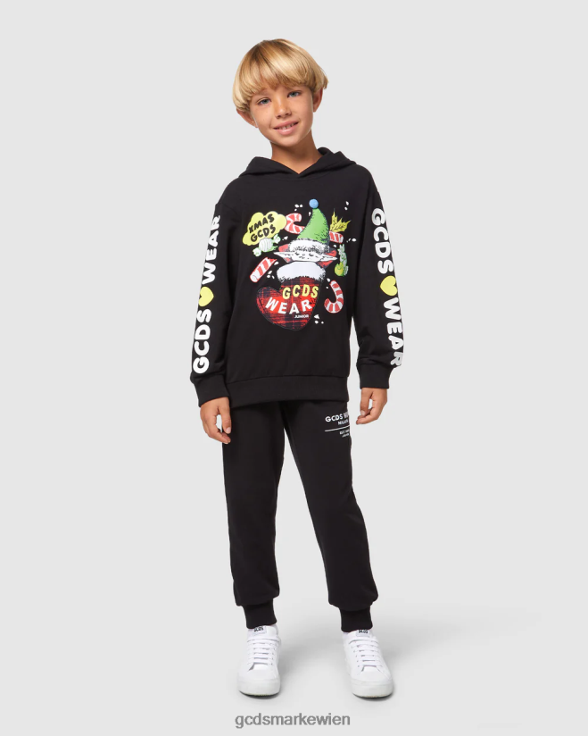 Junior-Weihnachts-Hoodie GCDS Kinder Kleidung Schwarz V0XTXR671