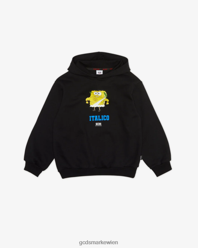 Kapuzenpullover „Spongebob Italico“ für Kinder GCDS Kinder Kleidung Schwarz V0XTXR704