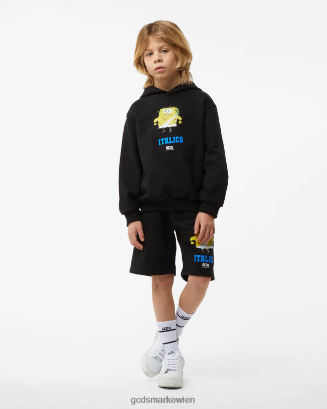 Kapuzenpullover „Spongebob Italico“ für Kinder GCDS Kinder Kleidung Schwarz V0XTXR704