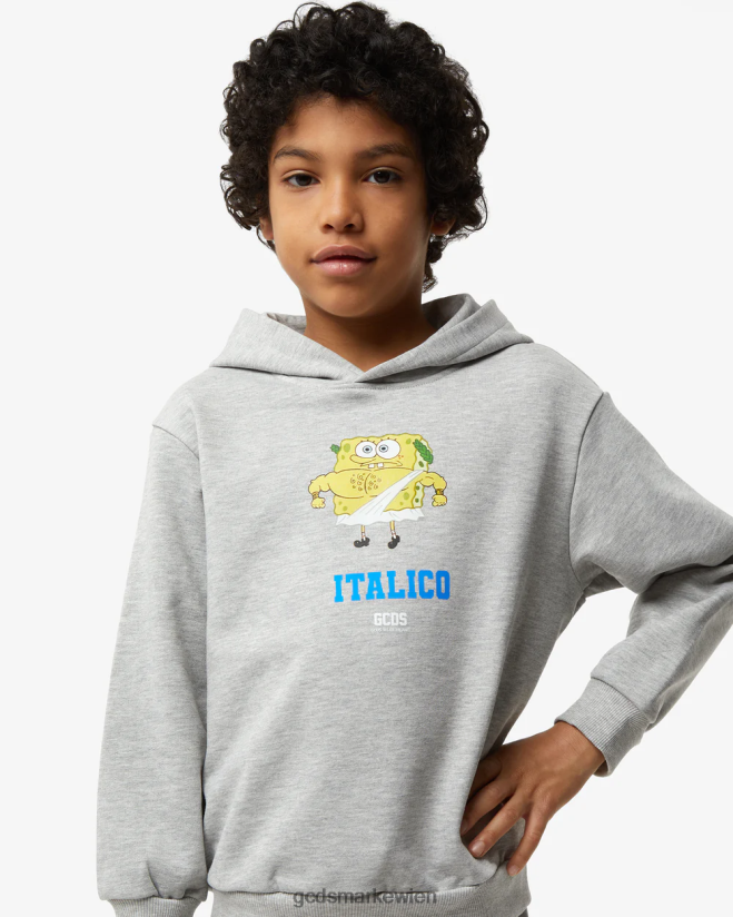 Kapuzenpullover „Spongebob Italico“ für Kinder GCDS Kinder Kleidung grau V0XTXR703
