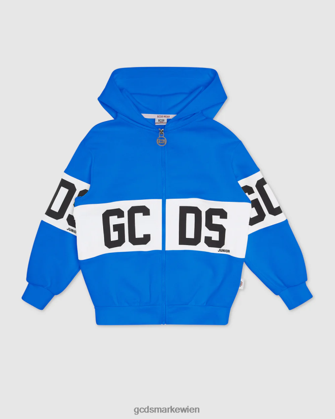 Kapuzenpullover mit Logoband für Kinder GCDS Kinder Kleidung Blau V0XTXR686