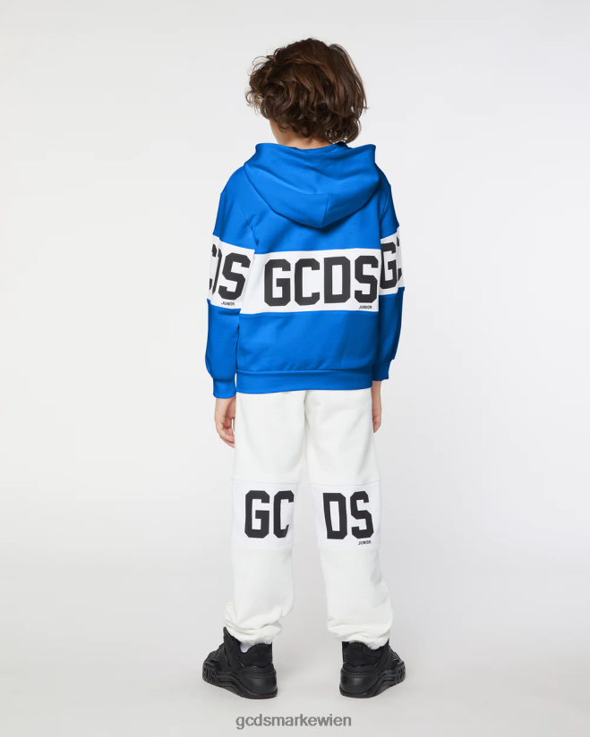 Kapuzenpullover mit Logoband für Kinder GCDS Kinder Kleidung Blau V0XTXR686