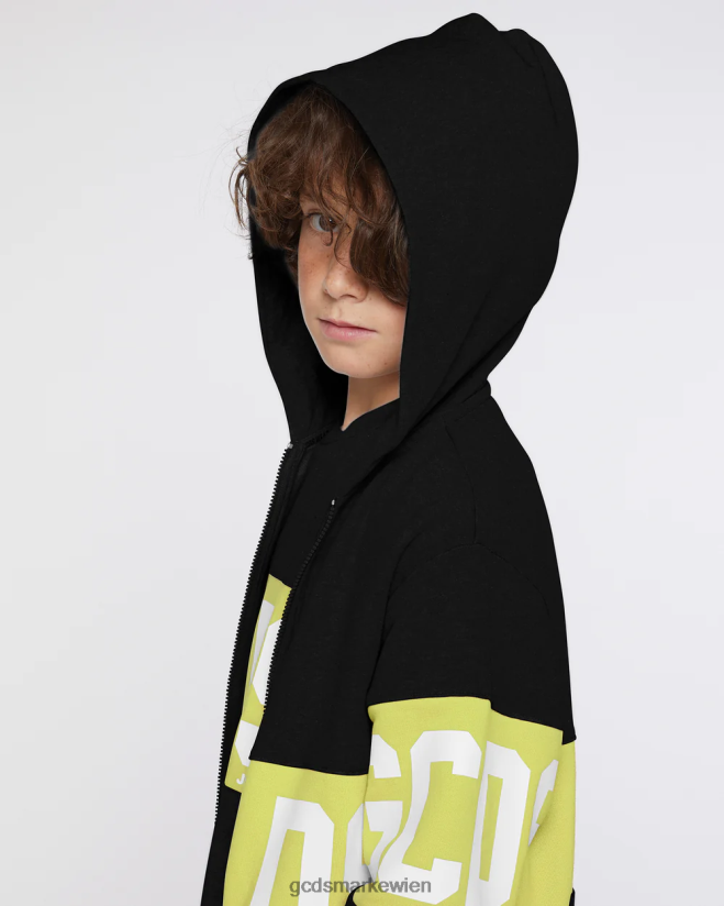 Kapuzenpullover mit Logoband für Kinder GCDS Kinder Kleidung Kalk V0XTXR690