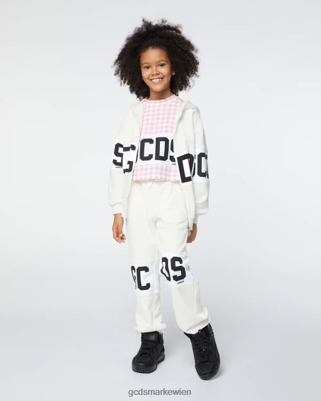 Kapuzenpullover mit Logoband für Kinder GCDS Kinder Kleidung cremefarben V0XTXR689