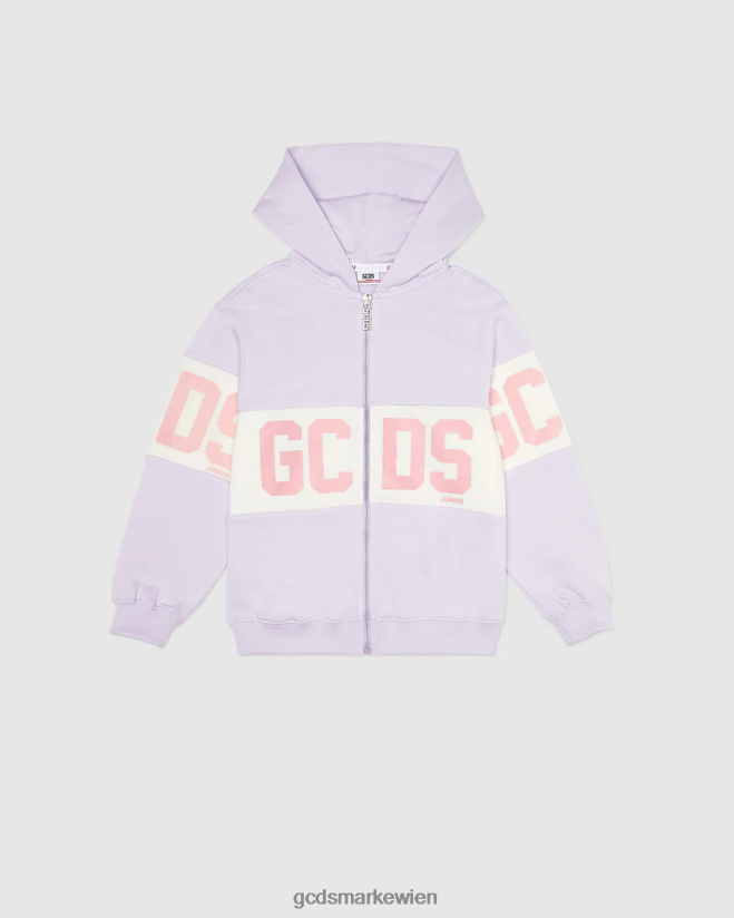 Kapuzenpullover mit Reißverschluss für Kinder mit Logoband GCDS Kinder Kleidung lila V0XTXR679