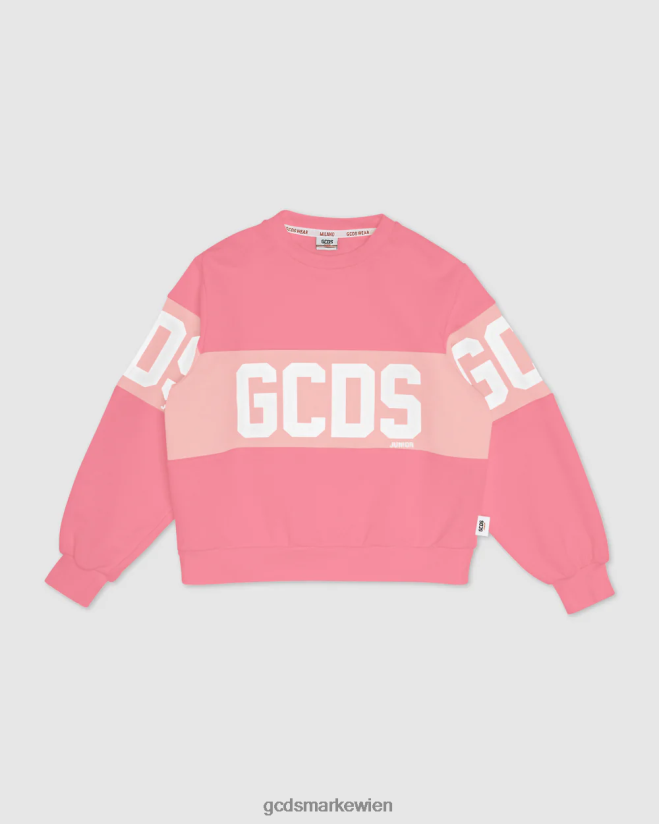 Rundhalsausschnitt mit Junior-Logoband GCDS Kinder Kleidung Wiege rosa V0XTXR694