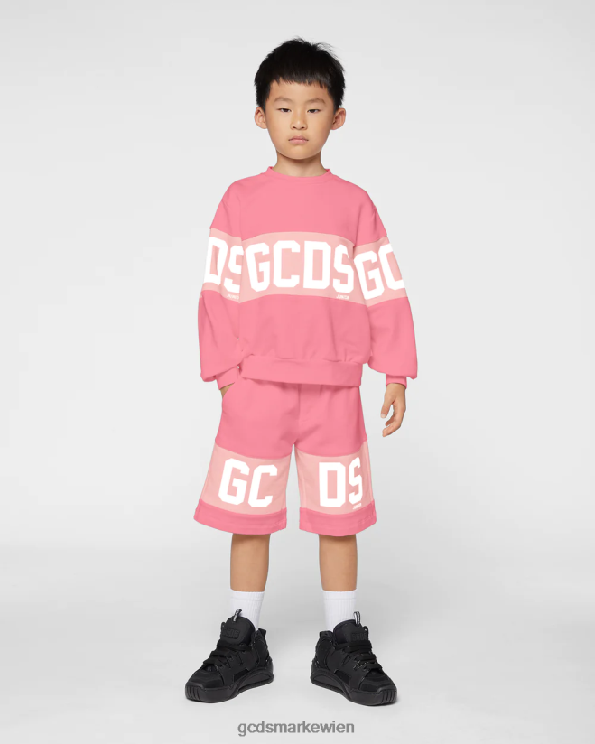 Rundhalsausschnitt mit Junior-Logoband GCDS Kinder Kleidung Wiege rosa V0XTXR694