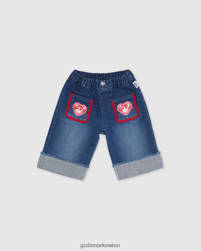 Baby-Herz-Denim-Jeans GCDS Kinder Kleidung hellblau V0XTXR621