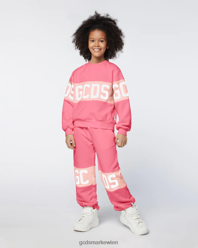 Jogginghose mit Logoband für Kinder GCDS Kinder Kleidung Wiege rosa V0XTXR741