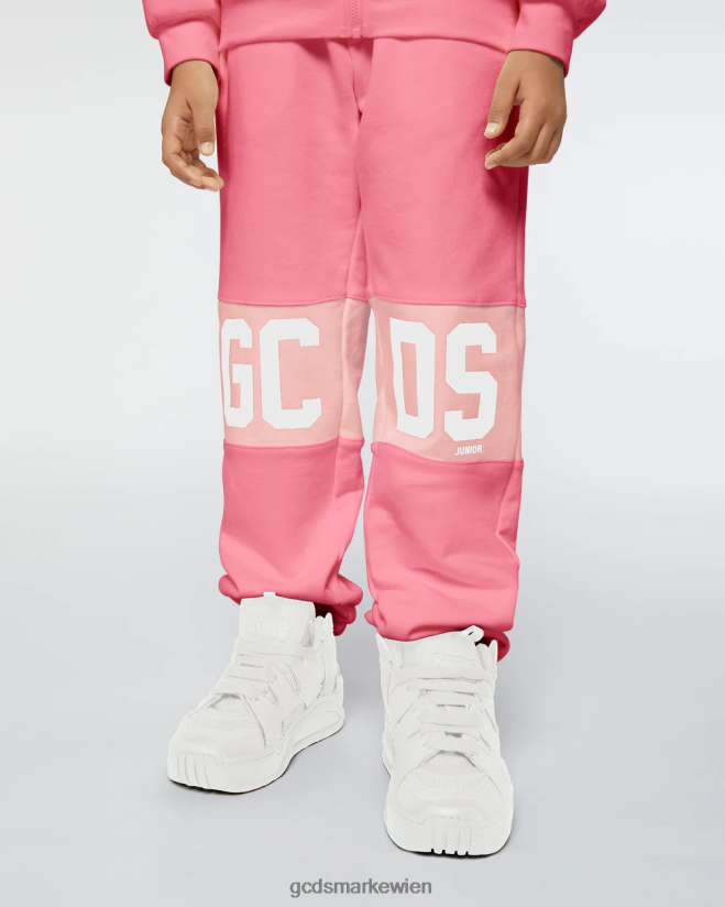Jogginghose mit Logoband für Kinder GCDS Kinder Kleidung Wiege rosa V0XTXR741