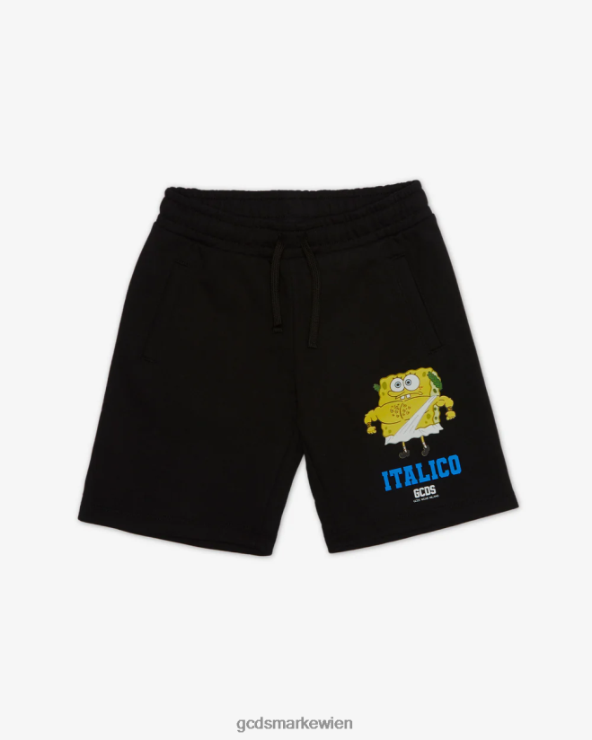 Junior SpongeBob Italico Bermuda GCDS Kinder Kleidung Schwarz V0XTXR761