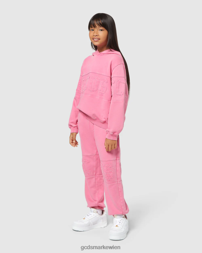 Überfärbte Junior-Sweathose mit Logoband GCDS Kinder Kleidung Wiege rosa V0XTXR739