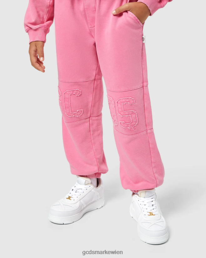 Überfärbte Junior-Sweathose mit Logoband GCDS Kinder Kleidung Wiege rosa V0XTXR739