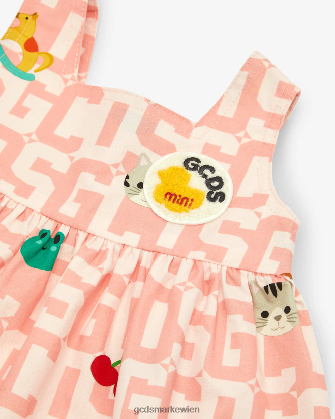 Baby-Monogramm-Tiere-Kleid GCDS Kinder Kleidung Rosa V0XTXR626