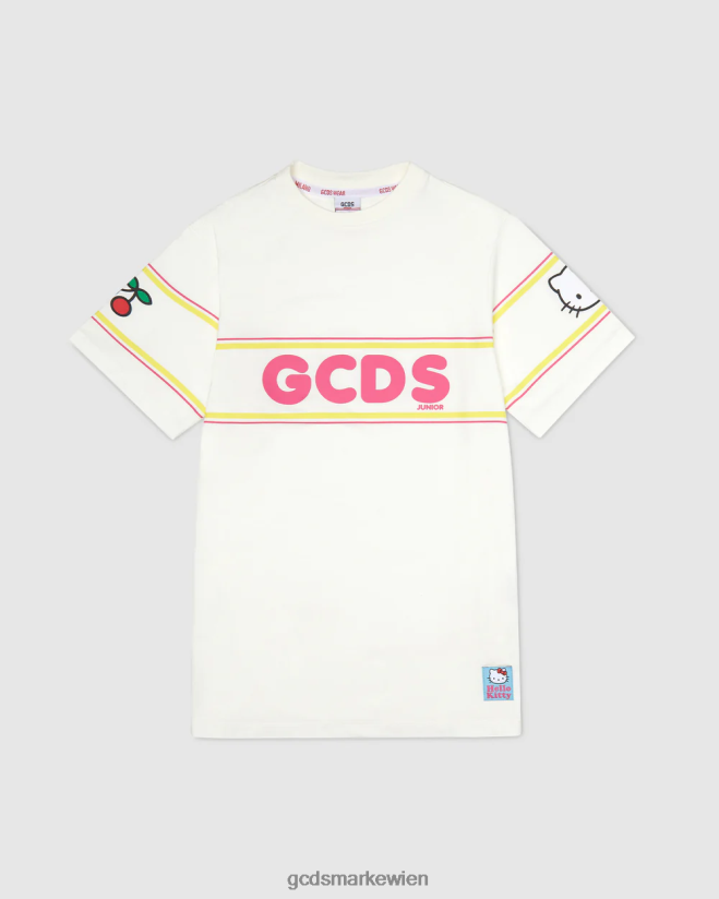 Hello-Kitty-Kleid für Junioren GCDS Kinder Kleidung cremefarben V0XTXR803