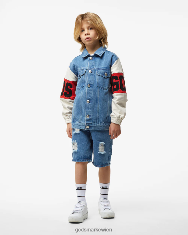 Junior-Jeansjacke mit Logoband GCDS Kinder Kleidung Mehrfarbig V0XTXR665