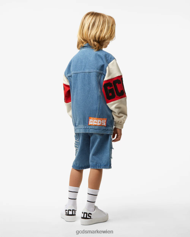 Junior-Jeansjacke mit Logoband GCDS Kinder Kleidung Mehrfarbig V0XTXR665