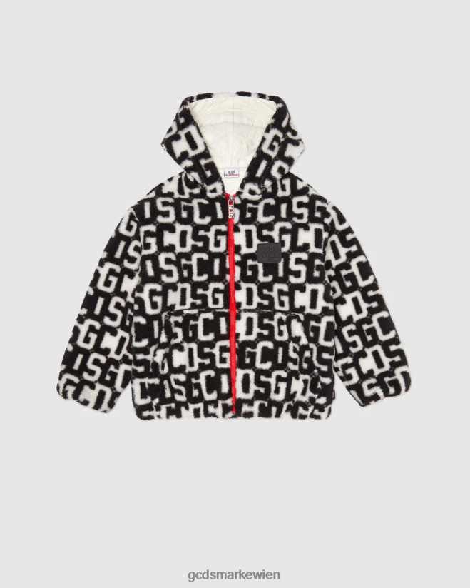Junior-Monogramm-Kapuzenjacke GCDS Kinder Kleidung Schwarz V0XTXR659
