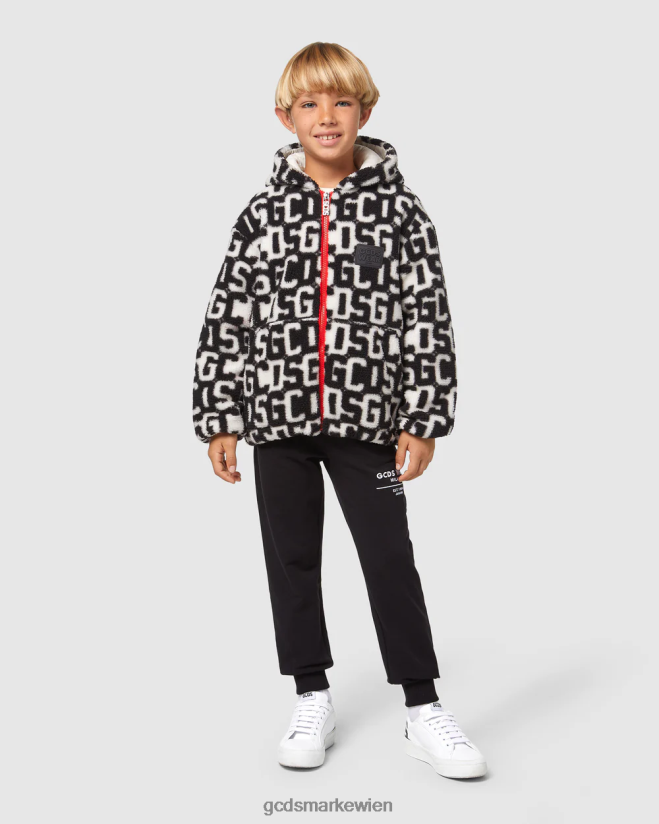Junior-Monogramm-Kapuzenjacke GCDS Kinder Kleidung Schwarz V0XTXR659