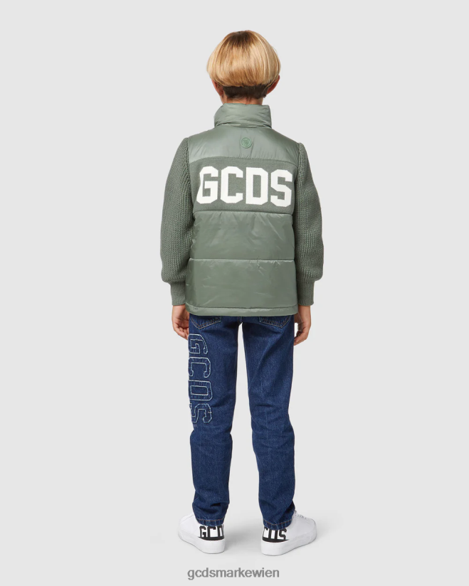 Junior-Puffermantel mit Logo GCDS Kinder Kleidung Grün V0XTXR663